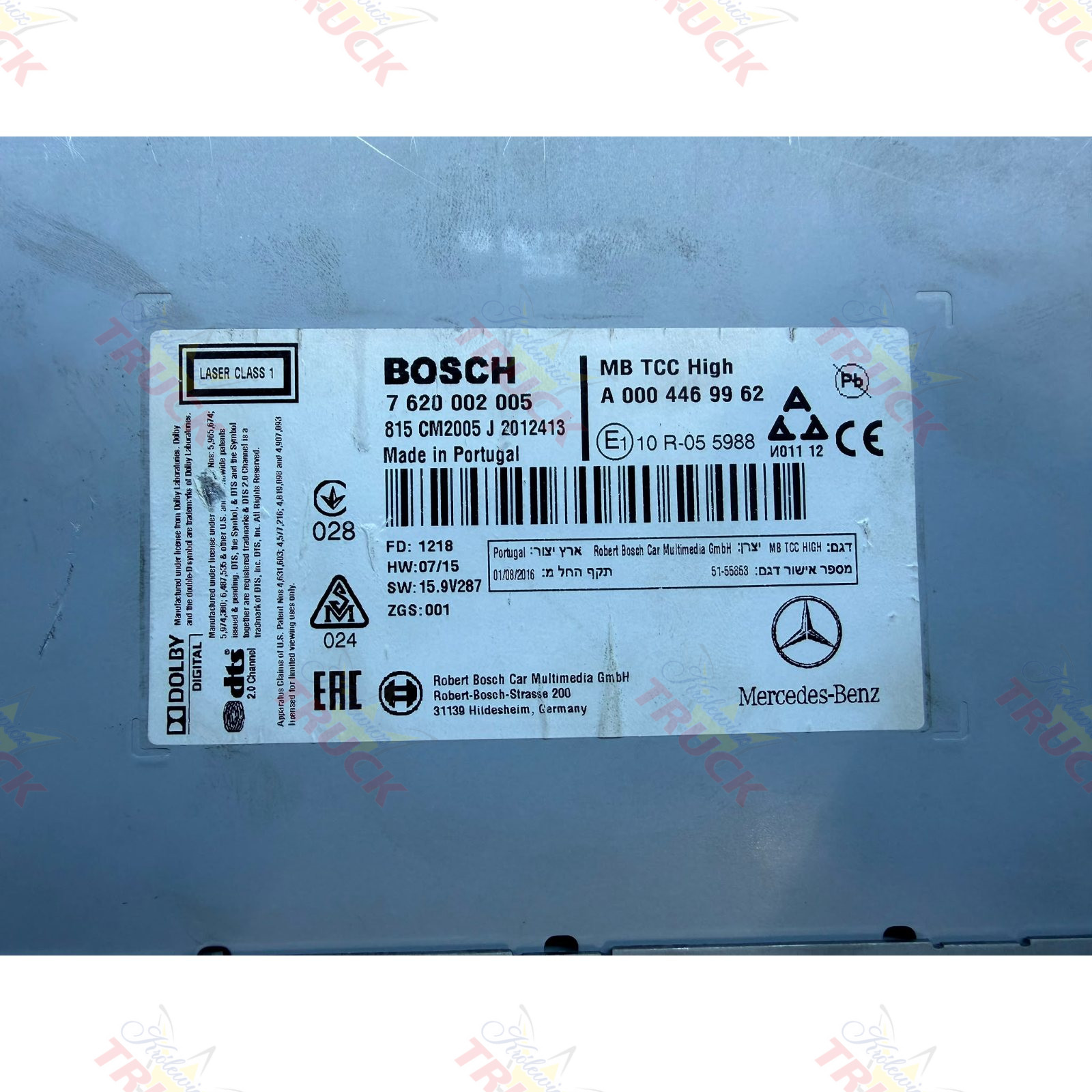 RADIO MB TCC HIGH MERCEDES ACTROS MP4 A0004469962 NR338 MERCEDES A0004469962 , A 000 446 99 62 , BOSCH 7 620 002 005 , 7620002005 zdjęcie 5